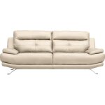 Canapé 3 places en cuir beige Canapé 3 places en cuir beige
