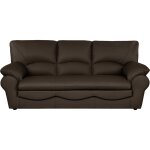 Canap 3 places en cuir chocolat