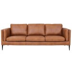 Canap 3 places en cuir marron
