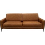 Canap� 3 places en cuir marron cognac