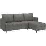 Canap� 3 places avec rangement / m�ridienne r�versible en tissu gris