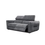 Canapé 3 places avec une relax électrique à droit tissu gris foncé Canapé 3 places avec une relax électrique à droit tissu gris foncé