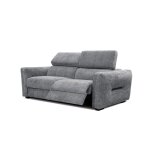 Canapé 3 places avec une relax électrique à droit tissu gris moyen Canapé 3 places avec une relax électrique à droit tissu gris moyen