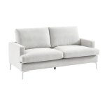 Canap� 3 places tissu blanc cass�