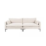 Canap 3 places en tissu blanc crme