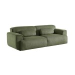 Canap� 3 places tissu velours c�tel� vert
