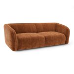 Canap� 3 places en velours gaufr� terracotta