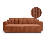 Canap 4 places double mridienne velours ctel pais terracotta