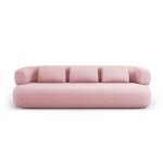 Canap 4 places en tissu chenille rose
