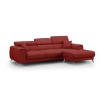 Canap d'angle 260 cm droit rouge