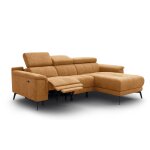 Canap d angle 3 places avec 1 fonction relax, orange
