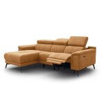Canap d angle 3 places avec 1 relax et appuie - tte rglables, orange