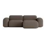 Canapé d'angle 3 places en tissu marron Canapé d'angle 3 places en tissu marron