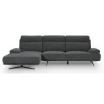 Canap d'angle 4 places en tissu gris