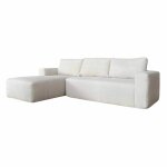 Canap� angle 4 places tissu et m�ridienne gauche �cru l265 cm