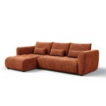 Canap� d'angle 4 places, tissu orange