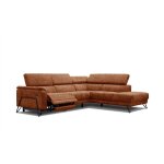 Canapé d'angle 5 places avec un relax électrique tissu rouge brique Canapé d'angle 5 places avec un relax électrique tissu rouge brique
