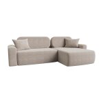 Canap d'angle 5 places en tissu beige