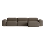 Canapé d'angle 5 places en tissu marron Canapé d'angle 5 places en tissu marron