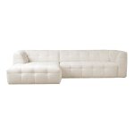 Canap d'angle 6 places en tissu beige