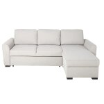 Canap d'angle convertible 3 / 4 places gris clair
