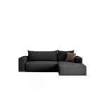 Canapé d'angle convertible 3 places en tissu noir Canapé d'angle convertible 3 places en tissu noir
