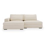 Canap d'angle convertible 3 places en velours beige