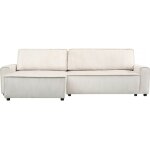 Canap� d'angle convertible 3 places en velours c�tel� beige