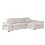 Canap� d'angle convertible 4 places en tissu beige