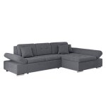 Canap� d'angle convertible 4 places en tissu gris
