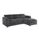 Canapé d'angle convertible 4 places en velours gris Canapé d'angle convertible 4 places en velours gris