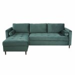 Canap d'angle convertible 4 places en velours vert