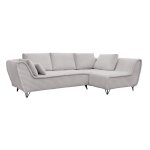 Canapé d'angle convertible 5 places en velours gris Canapé d'angle convertible 5 places en velours gris
