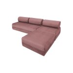 Canap d'angle convertible 6 places en velours rose