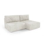 Canapé d'angle convertible et modulable 4 places en côtelé beige Canapé d'angle convertible et modulable 4 places en côtelé beige