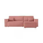Canap d'angle convertible rversible en tissu textur 3d - rose