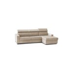 Canapé d'angle convertible en tissu beige 260x95 cm Canapé d'angle convertible en tissu beige 260x95 cm