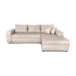 Canapé d'angle convertible en tissu - beige - angle droit Canapé d'angle convertible en tissu - beige - angle droit