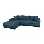 Canap d'angle convertible en tissu - bleu ptrole - angle gauche