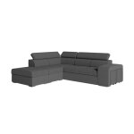 Canapé d'angle convertible en tissu - gris foncé - angle gauche Canapé d'angle convertible en tissu - gris foncé - angle gauche