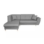 Canap d'angle convertible en tissu - gris - angle gauche