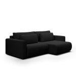 Canapé d'angle convertible en tissu hydrophobe antitâche noir Canapé d'angle convertible en tissu hydrophobe antitâche noir