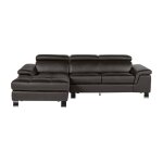 Canap d'angle cuir 4 places marron chocolat