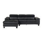 Canap d'angle cuir 4 places noir