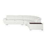 Canap d'angle cuir 5 places blanc