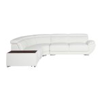 Canap d'angle cuir 5 places blanc