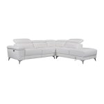 Canap d'angle cuir 5 places ivoire