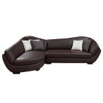 Canap d'angle cuir 5 places marron chocolat