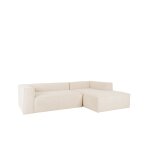 Canap� d'angle droit 3 / 4 places boucl� couleur blanc cass� 250x175cm