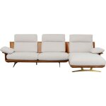 Canap d'angle droit 3 places en lin et cuir
